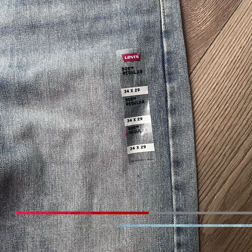 Levi's 505 Regular Fit Straight Leg Light Wash Men's 34x29 NEW!